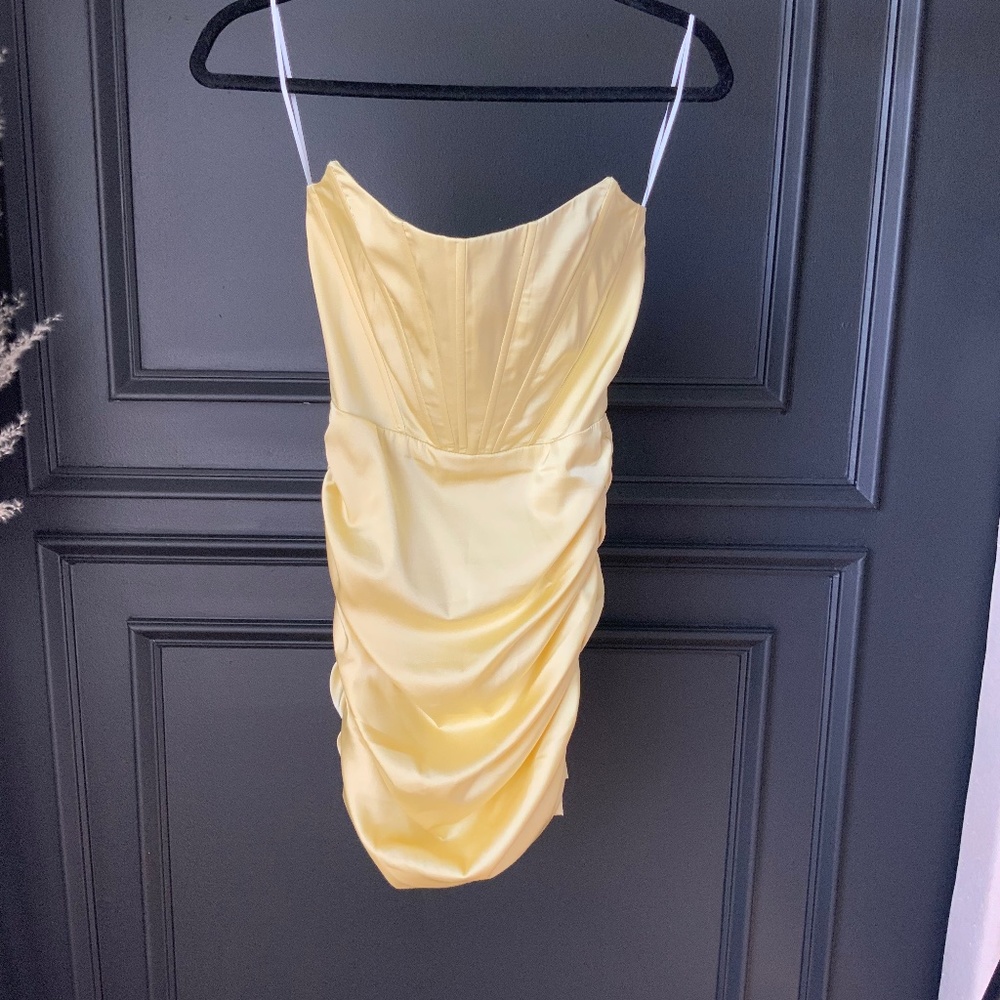 Strapless Yellow Dress